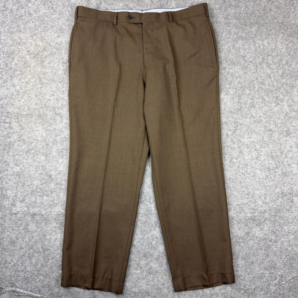 Brooks Brothers Mens Pants 38 Brown 1818 Regent Flat Front Wool Trousers USA
